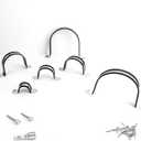 304 Stainless & Rubber Cushioned Heavy Duty Conduit clips,Pipe Clamps (4 Pack - 3.5 in (100 MM)