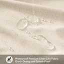 ANRODUO Boho Farmhouse Cream Polyester Textured Fabric Shower Curtain Set - 72"x84" with 12 Metal Hooks, Waterproof & Heavy Duty Polyester, Button Hole Design, Machine Washable for Bathroom