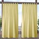 Exclusive Home Cabana Solid Indoor/Outdoor Light Filtering Hook-and-Loop Tab Top Curtain Panel Pair, 54"x108", Sundress