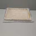 Wooden Decorative Tray, Rectangular Serving Tray with Wood Bead, Farmhouse Big Tray for Ottoman, Countertop, Coffee Tabl, 16.5" x 13"x 1.6" (White Washed)