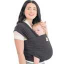KeaBabies Baby Wrap Carrier - All in 1 Original Baby Carrier Newborn to Toddler Sling, Easy to Wear, Hands Free Bonding, Lightweight, Breathable Infant Wraps (Mystic Gray) One Size (Pack of 1)