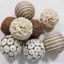 8 Pcs Natural Handmade Decorative Balls, Bowl Filler Orbs for Home Decor, Table Centerpiece & Dough Bowl Vase Decor