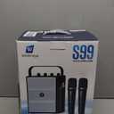 100W Powerful Voice Amplifier with 2 Wireless Microphones, Big Pro Sound Portable Speaker with Microphone, Bluetooth Speaker PA System Karaoke Machine Support BT/USB/TF Card/Aux/Guitar S99