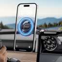 ORNARTO for Tesla Model 3/Y/Cybertruck Phone Mount Magnetic, [Overload Protection+Anti-Slip Suction, No Screen Discoloration or Residue] 360 Rotatable Car Accessories for Tesla Phone Holder-Black