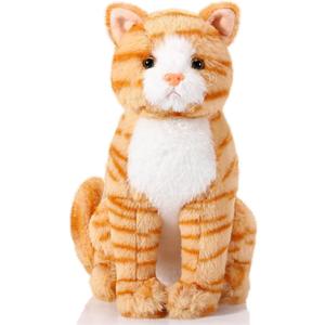Libima 13 Inch Orange Cat Stuffed Animal Realistic Cat Plush Toy Soft Cute Stuffed Kitten Plushie Doll for Kids Birthday Gifts Pet Party Favors Bedroom Sofa Car Home Decor