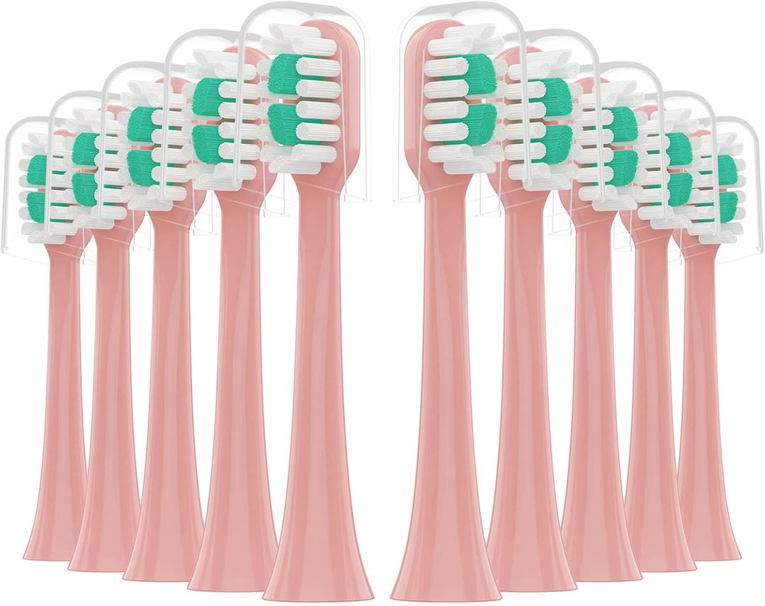 Replacement Toothbrush Heads 10 Pack for AquaSonic icon Electric Toothbrush,Blush Replacement Toothbrush Heads 10 Pack for AquaSonic icon Electric Toothbrush,Blush