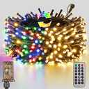 Joomer Color Changing Christmas Lights, 100FT 300 LED String Lights with Remote Timer Dimmable Connectable Fairy String Outdoor Waterproof for Christmas Decoration (Warm White to Multicolor)