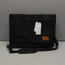 FIORETTO Canvas Tote Bag for Women with Zipper Closure & Individual Compartments for Work College for Teacher & Nurse (X-Large, Black&brown)