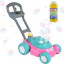 Sunny Days Entertainment Maxx Bubbles Deluxe Bubble Lawn Mower Toy Includes 4oz Bubble Solution | Outdoor Bubble Machine for Kids | Easy to Use, No Batteries Required, Pink
