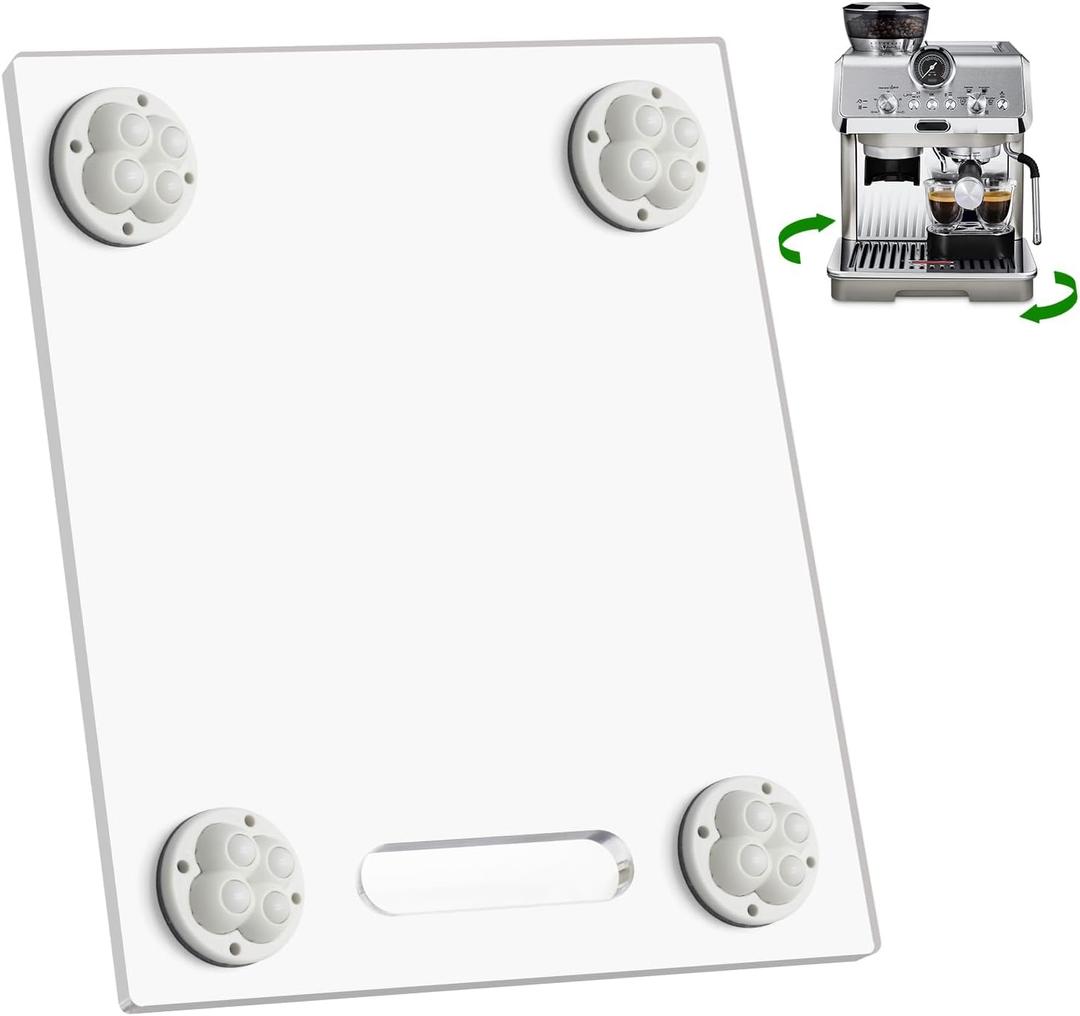 Acrylic Appliance Slider with 360 Rolling Wheels, Sliding Tray for Heavy Kitchen Appliances, Coffee Maker Slider Tray for Counter, Countertop Moving Tray for Kitchen(Large 15.7"13")
