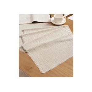 Vitalizart Beige Table Runner 14 x 72 Inches Long Slub Texture Cotton Linen Table Runner for Rustic Home Decorations Dining Room Wedding Decor Reception Bridal Shower Thanksgiving Christmas