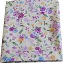 Cotton Fabric by The Yard for Sewing DIY Crafting Fashion Design Printed Floral Washable Cloth Bundles Voile;Full Width cuttable39 x 63inches (100x160cm) (Spring Purple Flowers)