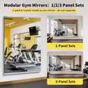 Home Gym Mirror - 48x24 Inch, 2PCS Frameless Tempered Glass Full Body Mirror for Wall Mount - Ideal for Yoga, Workout, Bedroom, Dance Studio (Silver)