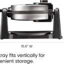Chefman Rotating Belgian Waffle Maker, 180 Flip Iron w/ Non-Stick Plates, Adjustable Timer, Locking Lid, & Drip Plate, Space Saving Storage, Mess-Free Breakfast, Stainless Steel/Black