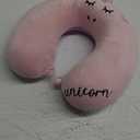 Kids Neck Pillow, Unicorn Kids Travel Neck Pillow for Traveling with Eye Mask, Toddler Travel Essentials for Road Trip Airplane Car Seat, Cute Headrest Memory Foam Pillows for Girl Gift (Pink)