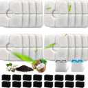 Replacement Filters & Pre-Filter Sponges (16 + 16 Pack) for Veken 84 oz / 2.5L Pet Fountain, Triple Filtration System Filter Set for Cat Water Fountain & Dog Water Dispenser