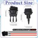 4 Pcs 12V Waterproof Rocker Switch Round Rocker Switch 12V Blue LED Lighted with Pre-Soldered Wires, On Off Toggle Shell SPST 3Pin for Car RV Trucks Marine Boats