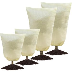 MIXC 4 Packs 2 Size Plant Covers Freeze Protection, Winter Plant Cover Cold Weather Tree Frost Cloth Warm Blankets Shrub Covers for Outdoor Plant 23''23''+47''71''