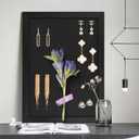 2PCS Black Bulletin Boards Cork Board with Felt, 15"x11" Small Display Pin Board Vision Board for Walls, Jewelry, Notes, Collection, Photos, Office, Wood Framed(Black) & Felt(Black), 2p