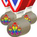 30 Pcs Gay Pride Awareness Medals Rainbow Ribbon Award Gifts with Neck Ribbon 2" LGBT Trophy Rainbow Medal Award for Love is Love Equality LGBT Pride Month 2026