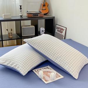 2pcs Soft Pillowcases Rectangle Pillow Cover Plaid Style Pillowslip 48x74cm Cushion Covers Home Bed Pillow Case,3,2 Pillowcase 48x74cm