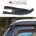JVMA Hardtop Rain Gutter Extensions Rooftop Rain Deflector, for Jeep Wrangler JK JKU 2008-2017 Exterior Accessories (Patented) Black