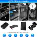 YPHUIKI 4PCS Center Console Organizer Compatible with Honda CRV 2023 2024 2025 2026 Accessories CR-V Hybrid Armrest Organizer Tray Hidden Storage Box Cup Holder