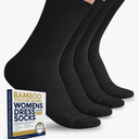 Pembrook Bamboo Viscose Dress Socks Women - 4 Pairs Crew Trouser Socks Women | Moisture Wicking Thin Socks Women