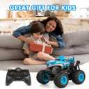 DYODYORC Remote Control Car, 2.4Ghz All Terrain Shark Monster Truck Toys, RC Truck with Music, 3 Lighting Effects, 360 Stunt Capable, 2 Batteries Ready to Run, Toy Gifts for Boys and Girls (Blue)