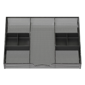 SimpleHouseware Drawer Organizer Tray w/ 2 Storage Bins, Black