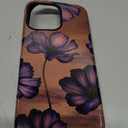 Magnetic Flower Case for iPhone 16 Pro Max, Purple | Compatible with MagSafe, Cute Floral Aesthetic Design, TPU and PC Shockproof Protective Phone Cover for Women Girls