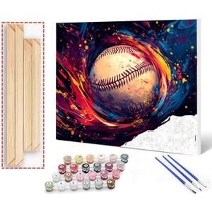 DIY Paint by Numbers,Canvas Oil Painting Kit for Kids & Adults,16x20 Inch Acrylic Oil Painting On Canvas,Dazzling Rugby,Number Painting DIY Craft Kits for Home Room Decoration DIY Frame