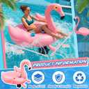 Motorized Pool Float for Adult, Pool Inflatable Lounger Chair Electric River Tube Floating with Pusher Handles Cup Holder and Pump for Party Beach Summer Fun