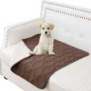 Waterproof Dog Blanket, 30x30 inches Small Pet Couch Covers for Sofa, Chair Bed Furniture Protector from Dogs Washable and Reversible-Chocolate+Cream