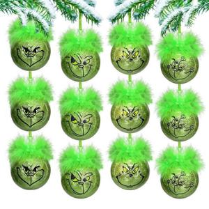 12 PCS Large Cute Grinch Christmas Tree Ornaments