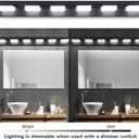 GOODATE 3 Colors Dimmable Bathroom Light Fixtures Over Mirror, LED Black Vanity Lights, Acrylic Stainless Steel 6 Light Bathroom Vanity Light Fixtures, Adjustable 3000K/4000K/6000K, 360 Rotate