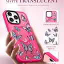 4 x GVIEWIN Magnetic for iPhone 16 Pro Max Case Compatible with Magsafe, [Screen & Camera Lens Protector] Fashion Pattern Translucent Shockproof Phone Cover for 16 Pro Max 6.9" (Starry Butterfly/Rosy)