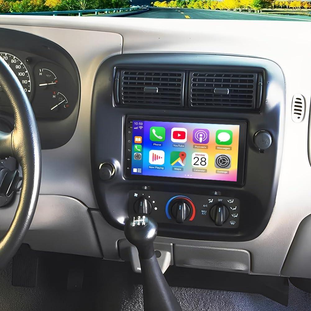 Android 14 Car Radio Stereo for Ford Ranger 1998 1999 2000-2006 with Wireless Carplay Android Auto 7" Touchscreen for Ford Ranger Double Din Car Stereo GPS Bluetooth WiFi FM RDS DSP SWC Backup Camera
