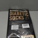 NOLUNT Diabetic Socks for Men, 4 Pairs Crew Diabetic Neuropathy Socks for Men 9-12 10-13 13-15(Black+White-Large)