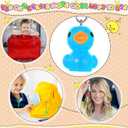 Plastic Duck Keychains Duck Party Favors Cute 3D Duck Chains Small Ducky Pendant Accessories for Birthday Party Baby Shower (Multi Color, 24 Pack)