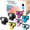 7 Pack HP 02 Compatible Ink cartridges Replacement for HP Photosmart C5180 C7280 C6280 C6180 D7360 D7460 8250 C7200 Printer