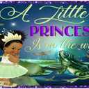 Vinyl Princess and the Frog Backdrops for Photography 7x5 African Princess Backdrop Happy Birthday Glitter Purple Fairy Princess Party Green Background Baby Shower for Baby Girl
