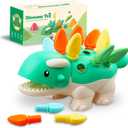 Toddler Dinosaur Montessori Toys for 1 2 3 Year Old Boy & Girl, Easter Basket Stuffers Educational Fine Motor Skill Games, Birthday Gift 12-18 Months Kids Baby