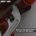 MAXPOWER 24-Inch Offset Pipe Wrench, 40% Lighter Alumimum Plumbing Wrench Clamping Capacity Up to 70mm