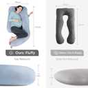 MOON PARK Pregnancy Pillows for Sleeping - 57 Inch U Shaped Full Body Maternity Pillow with Removable Cover - Support for Back, Legs, Belly, Hips - Pregnancy Pillow for Women - Grey