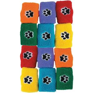Fun Express Paw Print Wrist Bands - 12 Pieces - Educational And Learning Activities For Kids