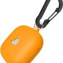 Compatible with Beats Powerbeats Pro 2 Case Cover with Keychain,Soft Silicone Shockproof Portable Earphone Sleeve Scratch Protective Cover for Powerbeats Pro2 for Men Women (Orange)