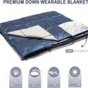Ultra-Lightweight Wearable Down Blanket Poncho No Sleeves, Hands-Free Pockets Office AC & Travel Essential for Women
