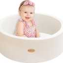 HARBOLLE Baby Ball Pit 27.6" Soft Round Memory Foam Ball Pits NOT Included Balls Indoor Outdoor Playpen for Babies Toddlers Kids Great Gift for Girls Boys, White