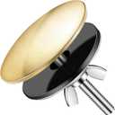 LEIFIDE 2 Inch Kitchen Sink Hole Cover Faucet Sink Hole Cap Stainless Steel Stopper Plug Plate Metal Blank for Bathroom Soap Dispenser Wash Basin(Brushed Gold)